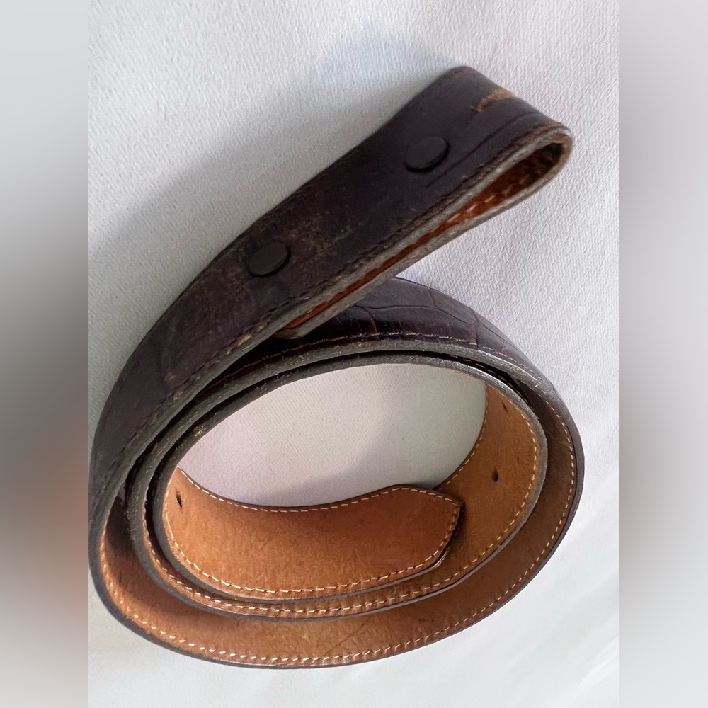 Andrea Barnett‎ Leather Belt Broy Womens Size 32/34 Barklee Croc Print
